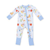 Angel Dear Convertible Romper - Breakfast Club Blue