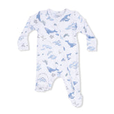 Angel Dear 2-Way Zipper Footie - Watercolour Blue Whales