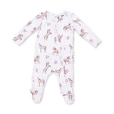 Angel Dear 2-Way Zipper Ruffle Back Footie - I Love Horses