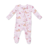Angel Dear 2-Way Zipper Ruffle Back Footie - Princess, Unicorns, & Castle