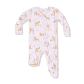Angel Dear 2-Way Zipper Ruffle Back Footie - Little Fawn