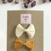 *Knotty Alex Daisy Macrame Bow Clip 2-Pack *CLEARANCE*