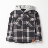 Little Bipsy Hooded Flannel - Black *CLEARANCE*