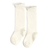 Little Stocking Co. Lace Top Knee High Socks - Ivory (1.5-3y)