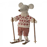 *Maileg Winter Mouse with Ski Set - Mum