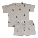 Mebie Baby Anchors Button Short Set (Size 3t)