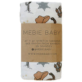 Mebie Baby Ribbed Bamboo Stretch Swaddle - Cowboy Outlaws