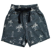 Mebie Baby Linen Cotton Shorts - Navy Surfer