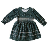 Mebie Baby Dress - Tulip Smocked Peter Pan Collar