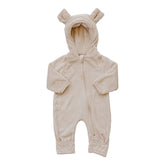 Mebie Baby Fleece Bear Hooded Zipper