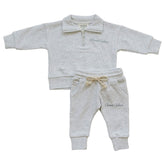 Mebie Baby Quarter Zip French Terry Set - Good Vibes (Size 12-18m)