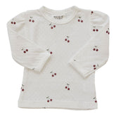 Mebie Baby Long Sleeve Pointelle Tee - Cherry