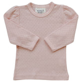 Mebie Baby Long Sleeve Pointelle Tee - Pink