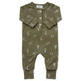 Mebie Baby Long Sleeve Button Romper - Nashville