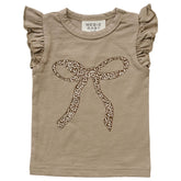 Mebie Baby Ruffle Tee - Cheetah Bow