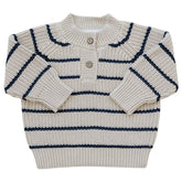Mebie Baby Stripe Button Knit Sweater