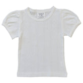 Mebie Baby Tee - White Pointelle (Size 4t)