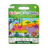 *Ooly Color-A-Looong 5' Fold Out Kids Colouring Book - Safari Family