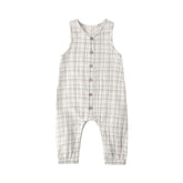 Quincy Mae Woven Jumpsuit - Blue Plaid