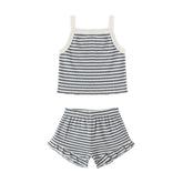 Quincy Mae Evie Tank + Shortie Set - Ocean Stripe