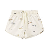 Quincy Mae Boys Swim Short - Natural Race Car
