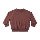 Quincy Mae Pocket Sweatshirt - Black Cherry