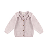 Quincy Mae Ruffle Collar Cardigan - Lilac