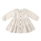 Quincy Mae Ruffle Collar Button Dress - Bluebell