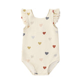 Quincy Mae Scoop Back One-Piece Swimsuit - Confetti Hearts