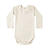 Quincy Mae Ruffle Collar Bodysuit - Natural
