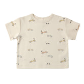Quincy Mae Boxy Tee - Natural Race Car