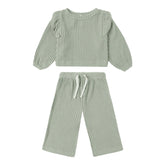 Quincy Mae Ruffle Cozy Set - Fern