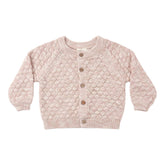 Quincy Mae Bubble Knit Cardigan - Dusty Rose Speckle