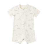 Quincy Mae Zip Short Sleeve Sleeper - Dinosaur