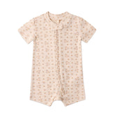 Quincy Mae Zip Short Sleeve Sleeper - Strawberries