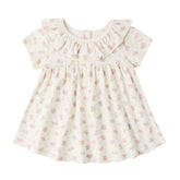 Quincy Mae Ruffle Collar Jersey Dress - Flower Field