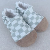 Snow and Arrow Cotton Knit Slippers - Sage Check