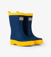 Hatley Matte Rainboots - Navy & Yellow (Size 3 Youth)