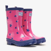 Hatley Shiny Rainboots with Matching Socks - Glitter Stars (Size 5)