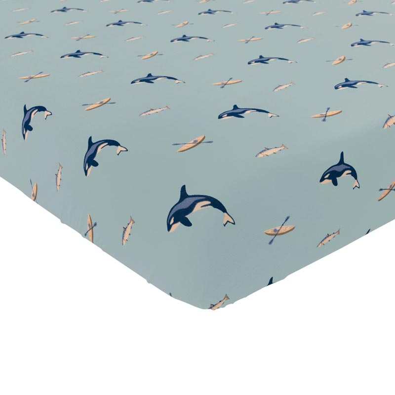 Kyte Baby Printed Crib Sheet - Whale main image 1