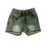 Little Bipsy Cut Off Denim Short - Green Wash *CLEARANCE*
