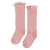 Little Stocking Co. Fancy Lace Top Knee High Socks - Blush