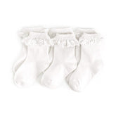 Little Stocking Co. Lace Midi Socks 3-Pack - White