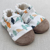Snow and Arrow Cotton Knit Slippers - Birds on a Line
