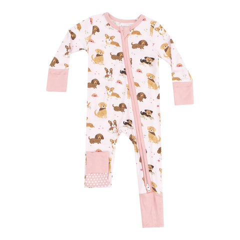 Angel Dear 2-Way Zipper Romper - Best Friend Dogs Pink