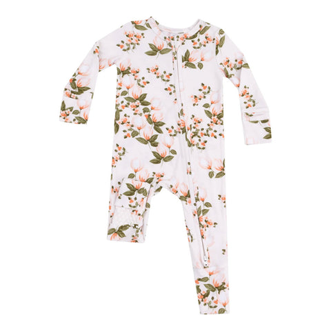 Angel Dear 2-Way Zipper Romper - Floating Magnolia