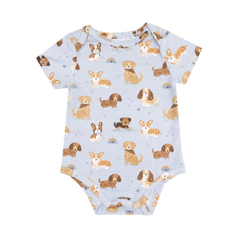 Angel Dear Short Sleeve Bodysuit - Best Friend Dogs Blue