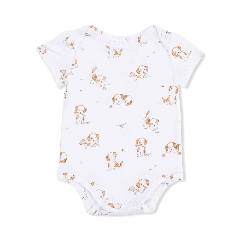 Angel Dear Short Sleeve Bodysuit - Explorer Puppy
