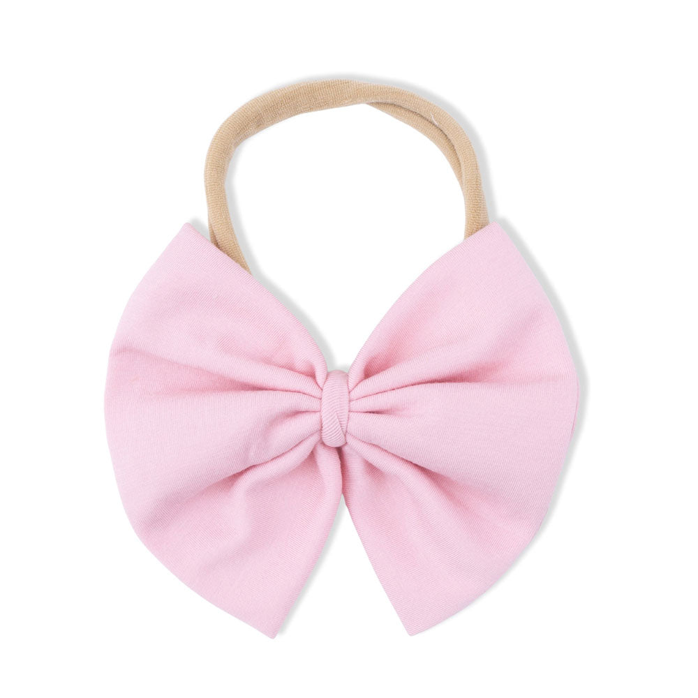 *Angel Dear Bow on Headband - Solid Candy Pink