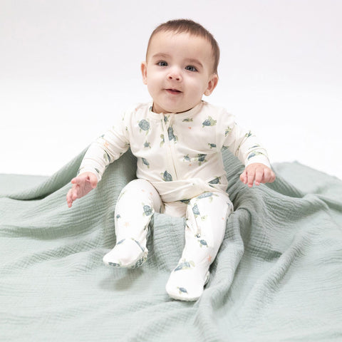 Angel Dear 2-Way Zipper Footie - Sea Turtles